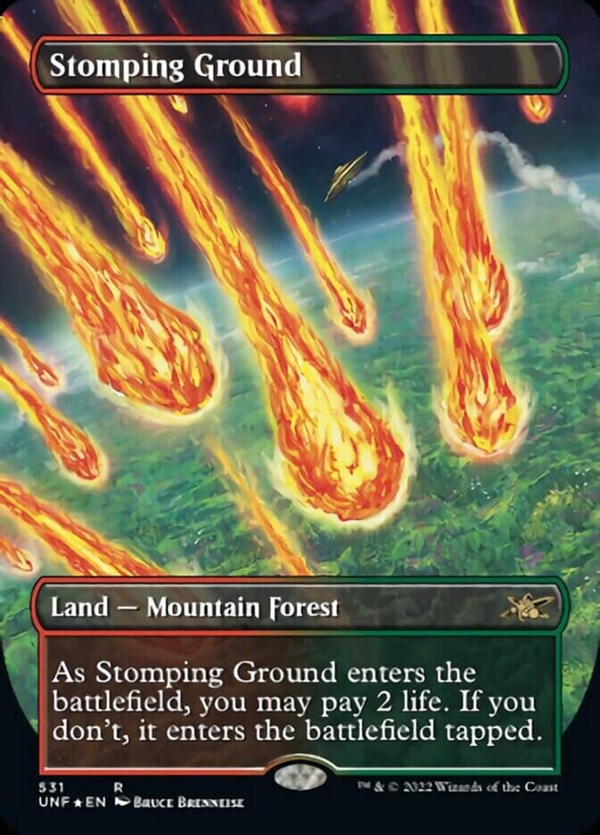 Stomping Ground (Borderless) (Galaxy Foil) [Unfinity] MTG Single Magic: The Gathering  | Multizone: Comics And Games