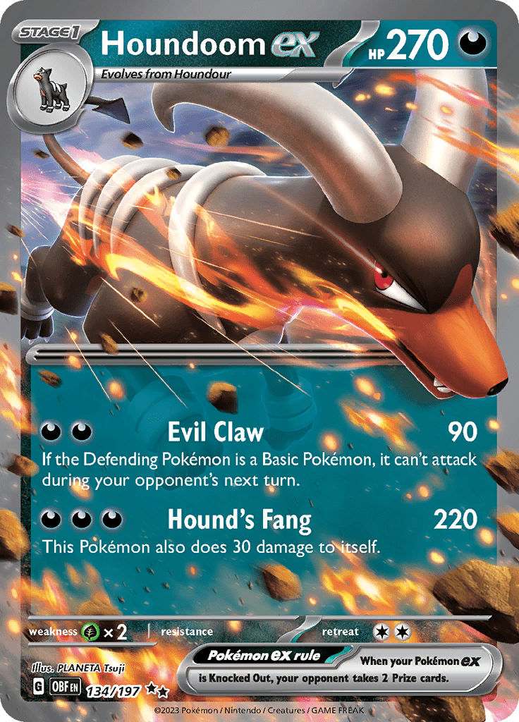 Houndoom ex (134/197) [Scarlet & Violet: Obsidian Flames] Pokemon Single Pokémon  | Multizone: Comics And Games