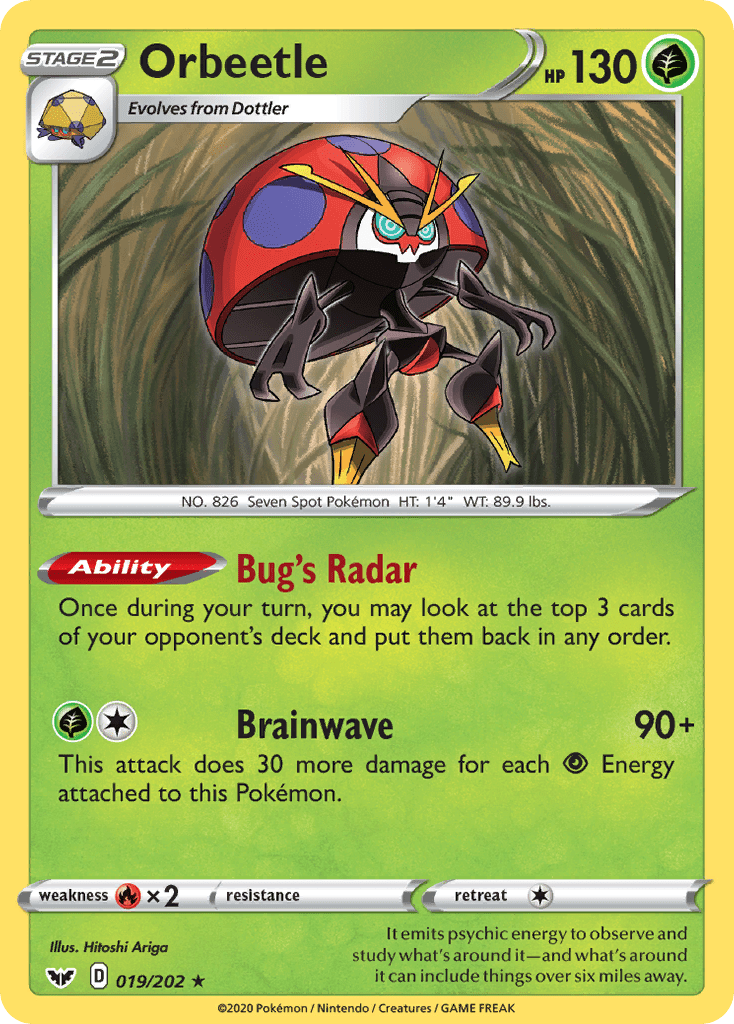 Orbeetle (019/202) [Sword & Shield: Base Set] Pokemon Single Pokémon  | Multizone: Comics And Games