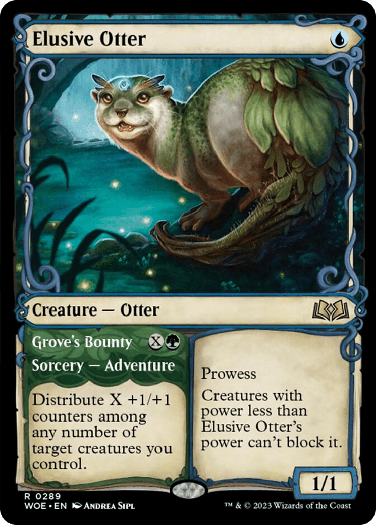 Elusive Otter // Grove's Bounty (Showcase) [Wilds of Eldraine] MTG Single Magic: The Gathering  | Multizone: Comics And Games