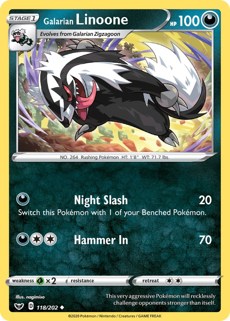 Galarian Linoone (118/202) [Sword & Shield: Base Set] Pokemon Single Pokémon  | Multizone: Comics And Games