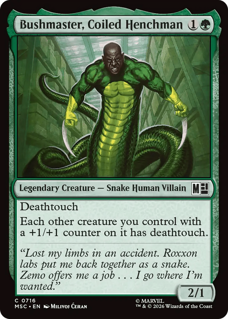 Bushmaster, Coiled Henchman [Marvel Super Heroes Commander] MTG Single Magic: The Gathering  | Multizone: Comics And Games