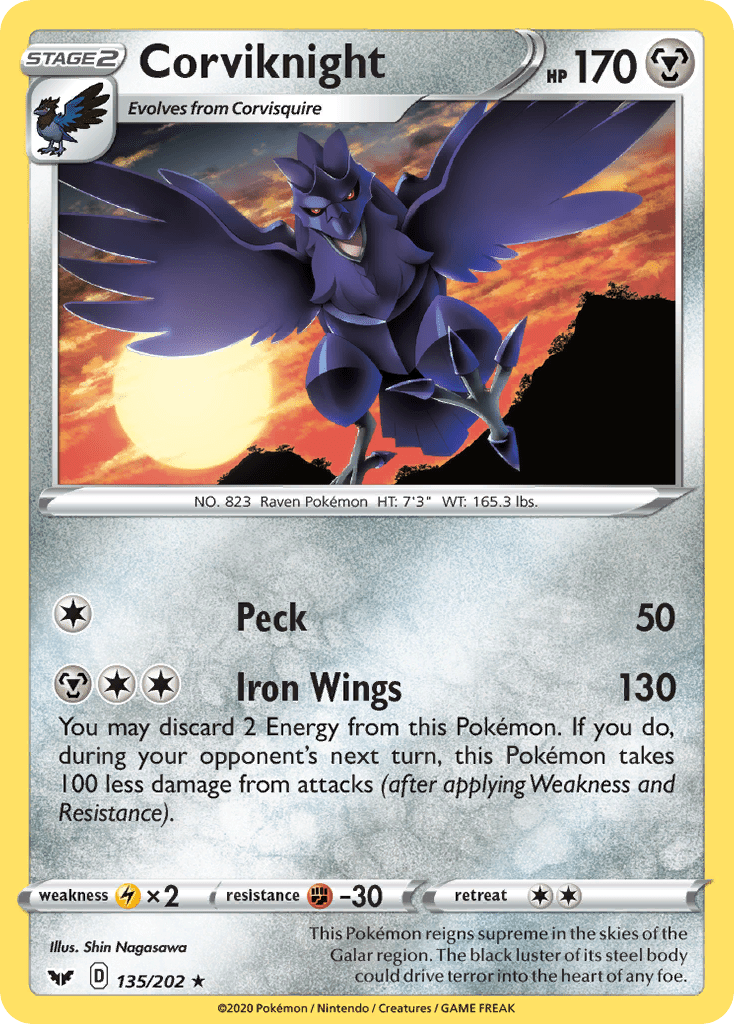 Corviknight (135/202) [Sword & Shield: Base Set] Pokemon Single Pokémon  | Multizone: Comics And Games
