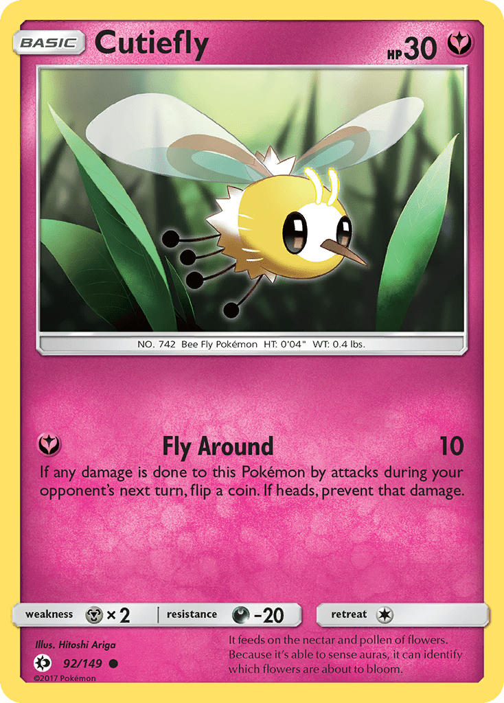 Cutiefly (92/149) [Sun & Moon: Base Set] Pokemon Single Pokémon  | Multizone: Comics And Games