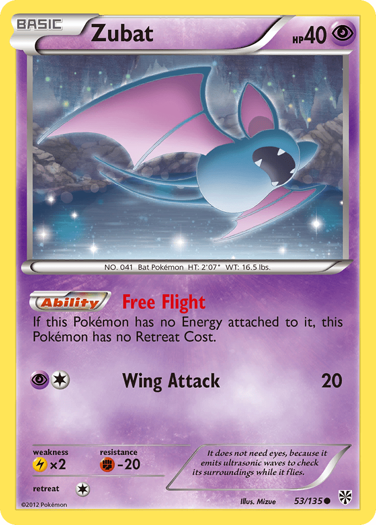 Zubat (53/135) [Black & White: Plasma Storm] Pokemon Single Pokémon  | Multizone: Comics And Games