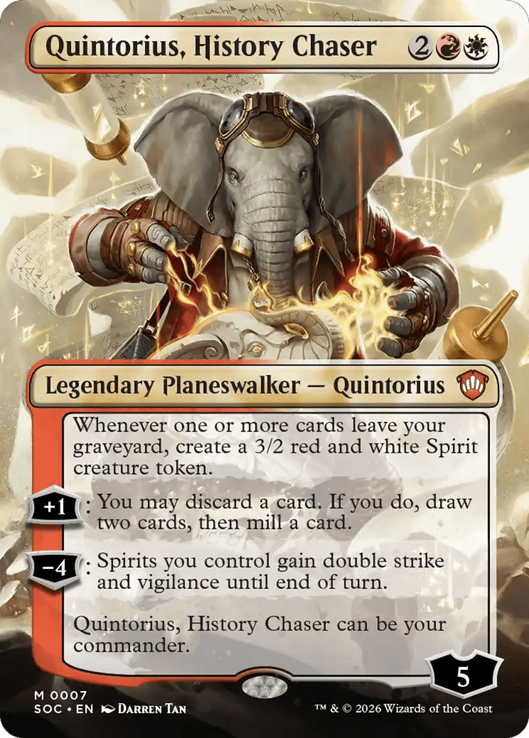 Quintorius, History Chaser (Borderless) [Secrets of Strixhaven Commander] MTG Single Magic: The Gathering  | Multizone: Comics And Games