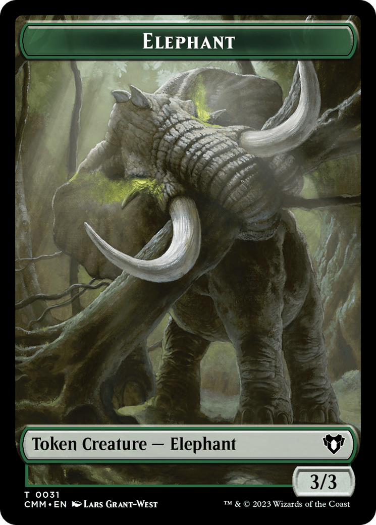 Treasure // Elephant Double-Sided Token [Commander Masters Tokens] MTG Single Magic: The Gathering  | Multizone: Comics And Games