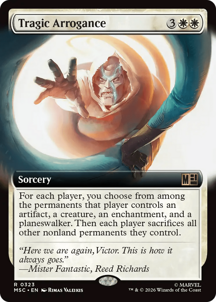 Tragic Arrogance (Extended Art) [Marvel Super Heroes Commander] MTG Single Magic: The Gathering  | Multizone: Comics And Games