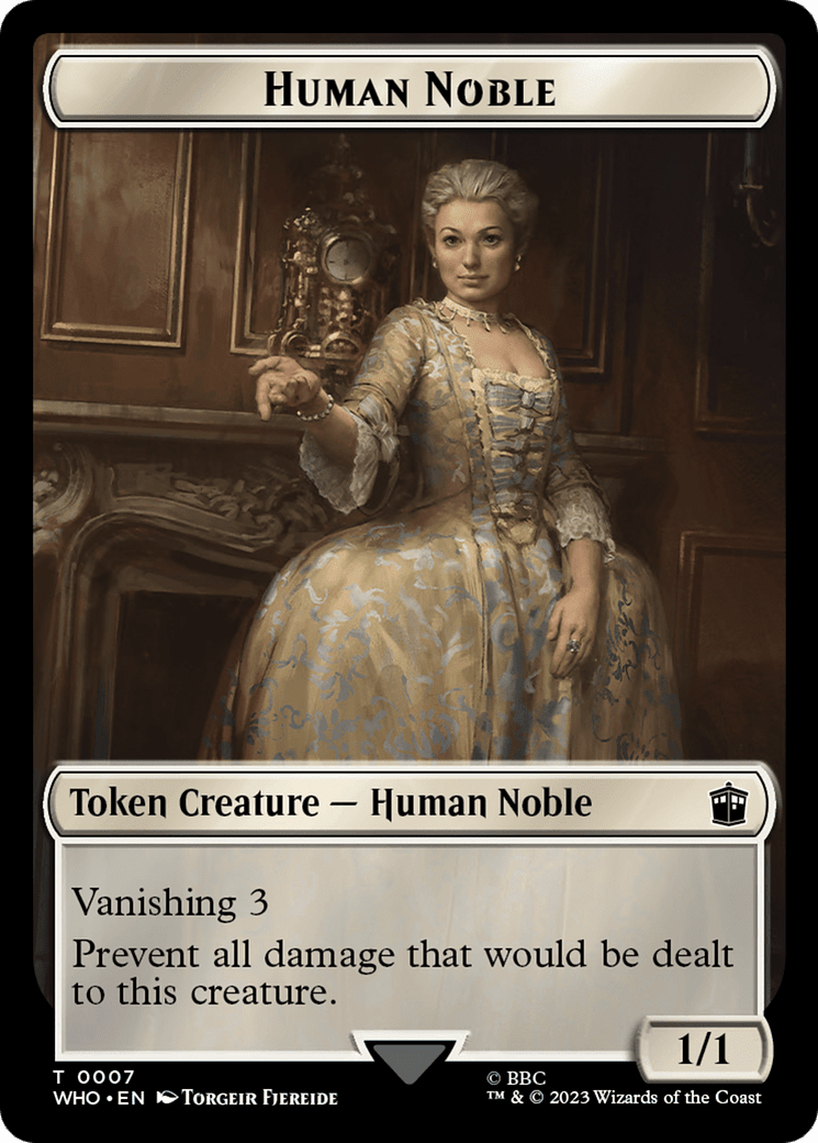 Human Noble // Cyberman Double-Sided Token [Doctor Who Tokens] MTG Single Magic: The Gathering  | Multizone: Comics And Games