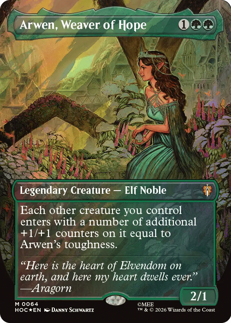 Arwen, Weaver of Hope (Borderless) (Surge Foil) [The Hobbit: Eternal-Legal] MTG Single Magic: The Gathering  | Multizone: Comics And Games