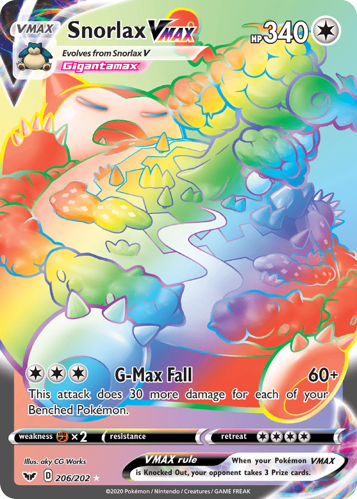 Snorlax VMAX (206/202) [Sword & Shield: Base Set] Pokemon Single Pokémon  | Multizone: Comics And Games
