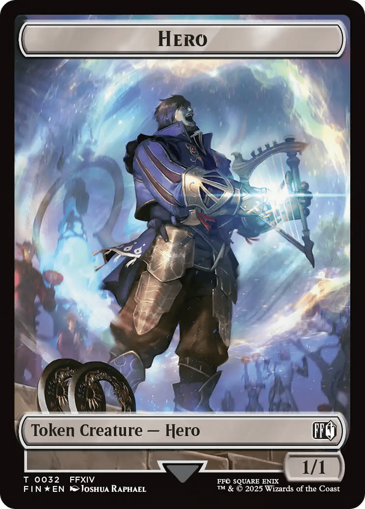 Human Soldier // Hero (0032) Double-Sided Token (Surge Foil) [FINAL FANTASY Commander Tokens] MTG Single Magic: The Gathering  | Multizone: Comics And Games