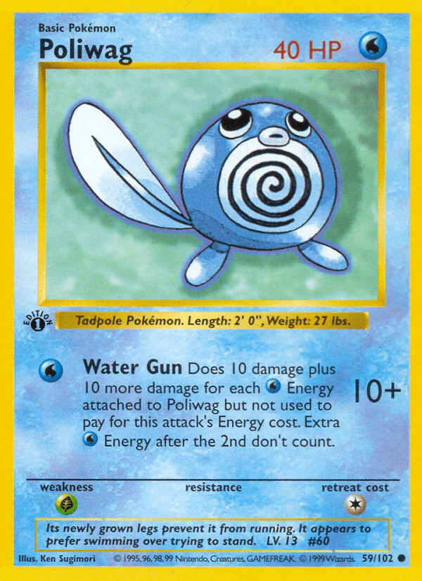Poliwag (59/102) (Shadowless) [Base Set 1st Edition] Pokemon Single Pokémon  | Multizone: Comics And Games