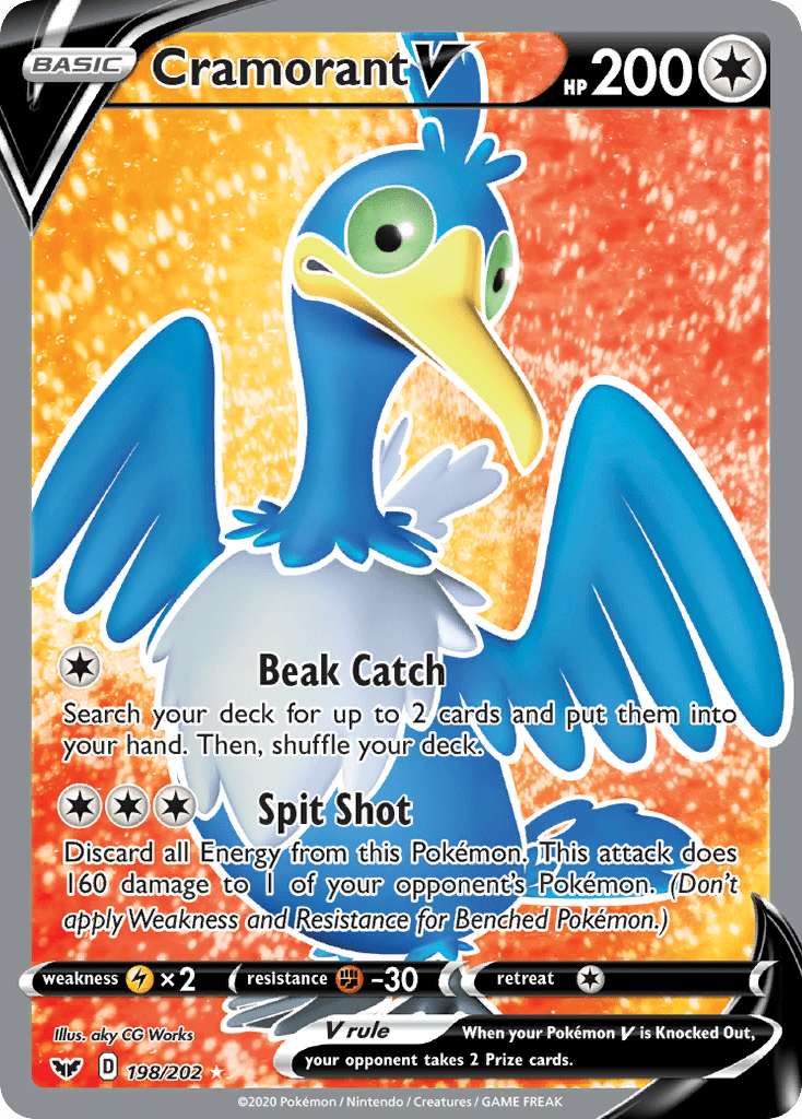 Cramorant V (198/202) [Sword & Shield: Base Set] Pokemon Single Pokémon  | Multizone: Comics And Games