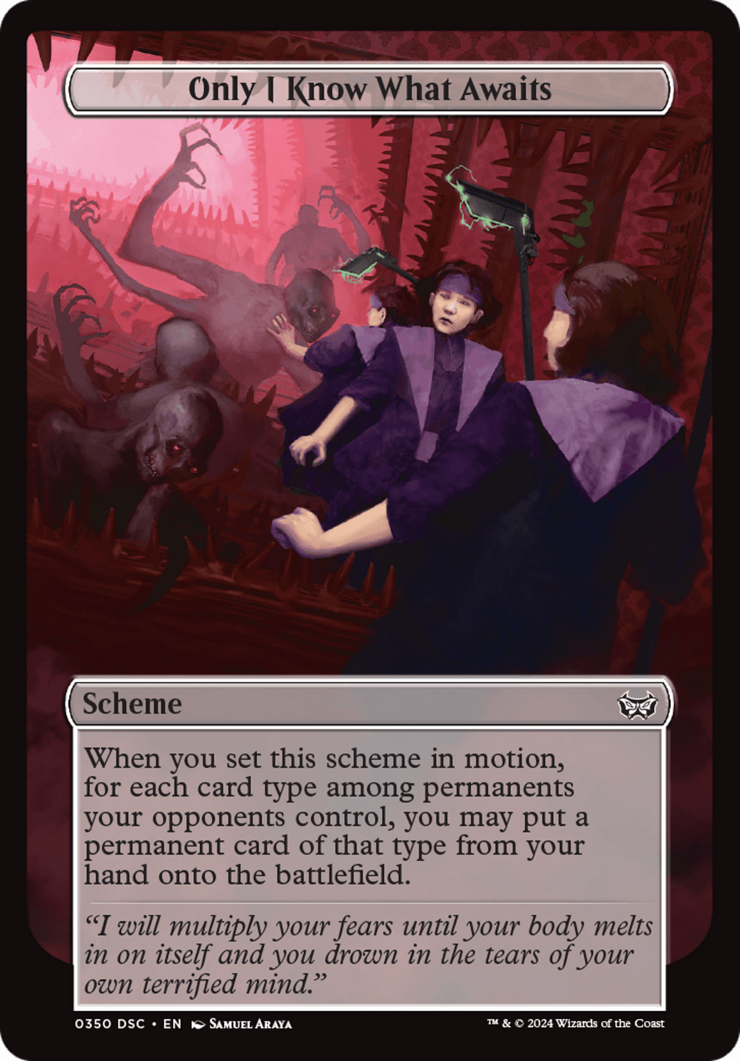 Only I Know What Awaits (Full Art) [Duskmourn: Archenemy] MTG Single Magic: The Gathering  | Multizone: Comics And Games