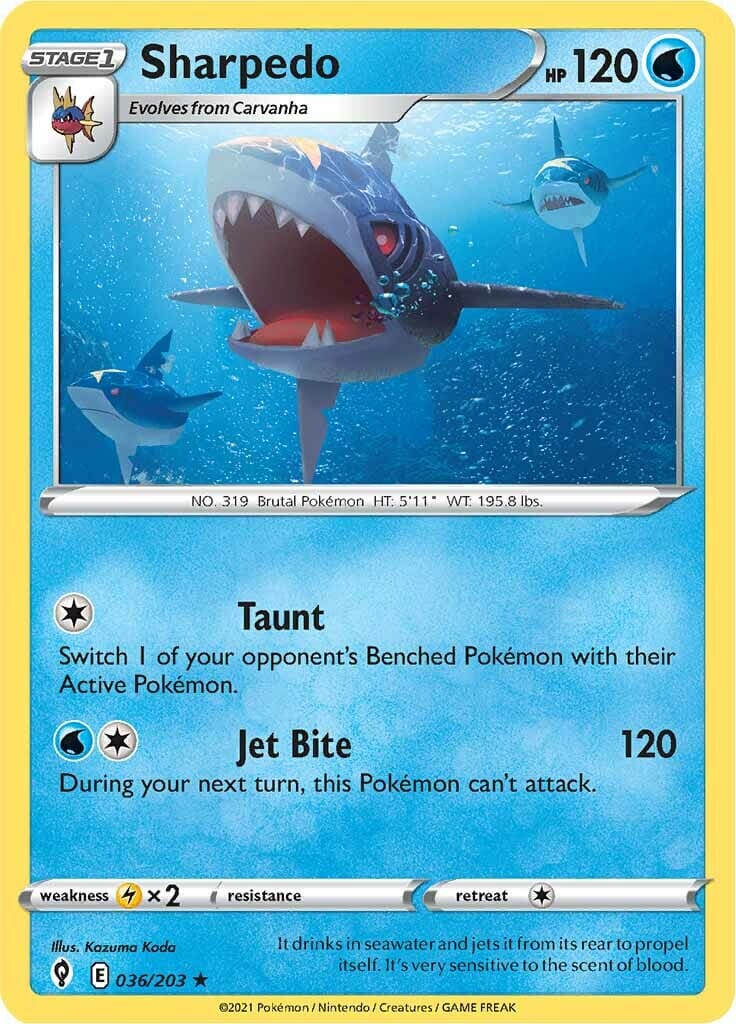 Sharpedo (036/203) [Sword & Shield: Evolving Skies] Pokemon Single Pokémon  | Multizone: Comics And Games