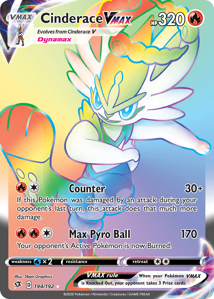 Cinderace VMAX (194/192) [Sword & Shield: Rebel Clash] Pokemon Single Pokémon  | Multizone: Comics And Games