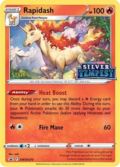 Rapidash (SWSH270) (Prerelease) (Staff) [Sword & Shield: Black Star Promos] Pokemon Single Pokémon  | Multizone: Comics And Games