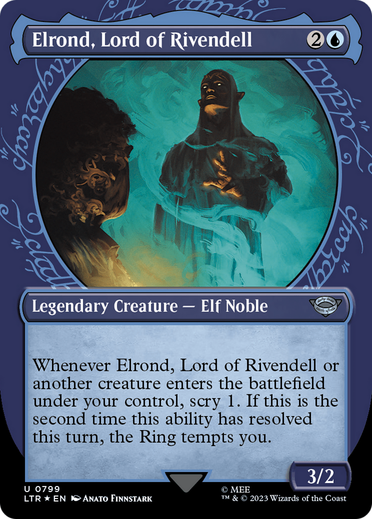 Elrond, Lord of Rivendell (Showcase) (Surge Foil) [The Lord of the Rings: Tales of Middle-Earth] MTG Single Magic: The Gathering  | Multizone: Comics And Games