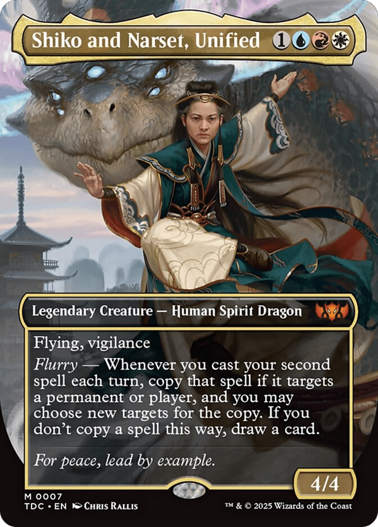 Shiko and Narset, Unified (Borderless) [Tarkir: Dragonstorm Commander] MTG Single Magic: The Gathering  | Multizone: Comics And Games