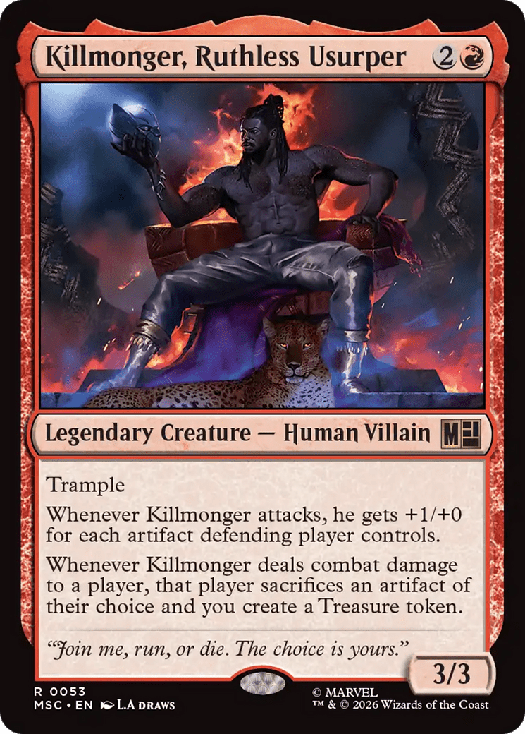 Killmonger, Ruthless Usurper (Surge Foil) [Marvel Super Heroes Commander] MTG Single Magic: The Gathering  | Multizone: Comics And Games