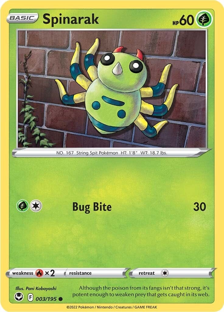 Spinarak (003/195) [Sword & Shield: Silver Tempest] Pokemon Single Pokémon  | Multizone: Comics And Games