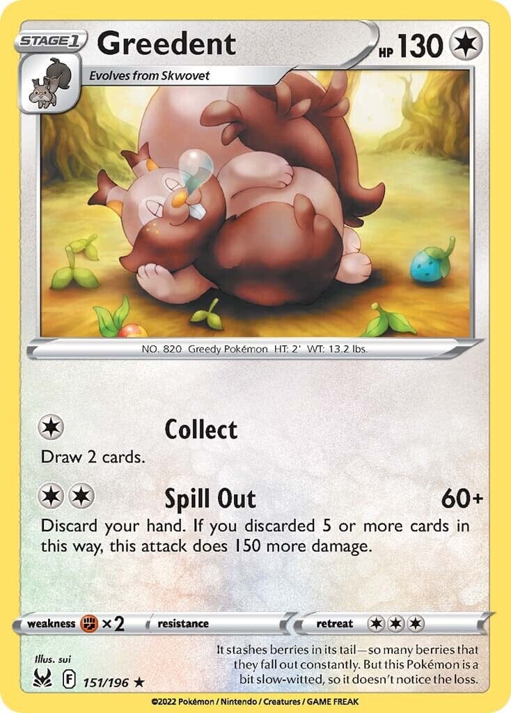 Greedent (151/196) [Sword & Shield: Lost Origin] Pokemon Single Pokémon  | Multizone: Comics And Games