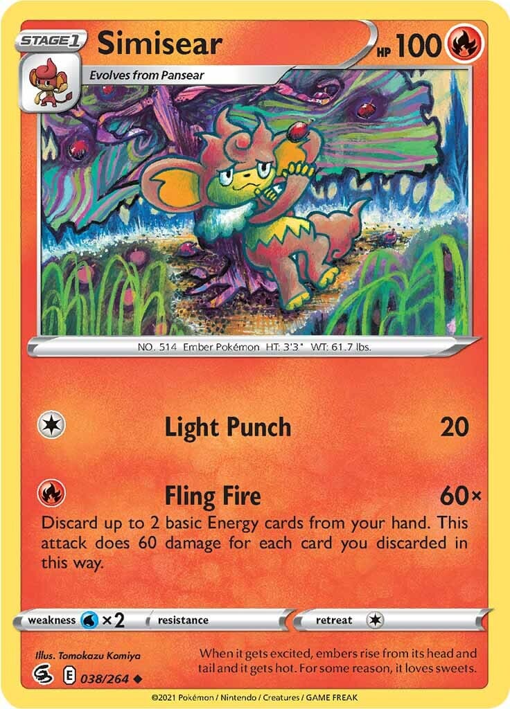 Simisear (038/264) [Sword & Shield: Fusion Strike] Pokemon Single Pokémon  | Multizone: Comics And Games