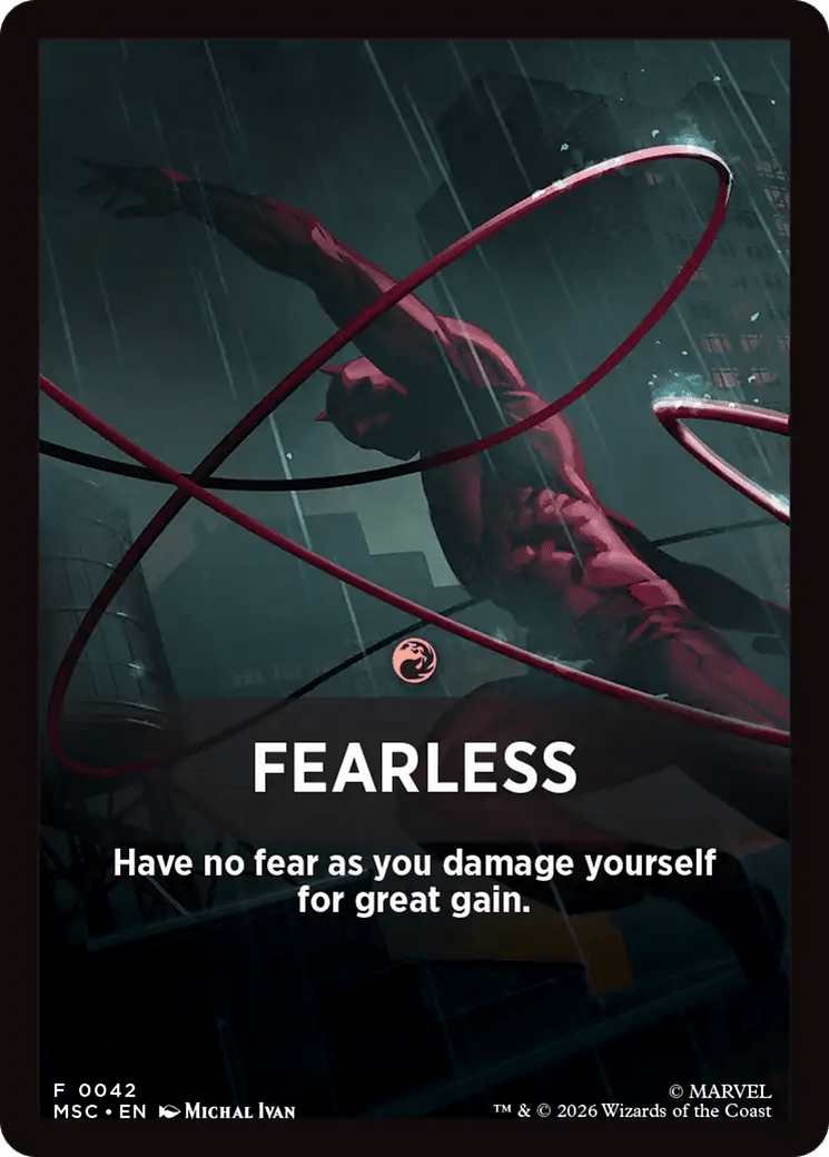 Fearless Theme Card [Marvel Super Heroes Commander] MTG Single Magic: The Gathering  | Multizone: Comics And Games