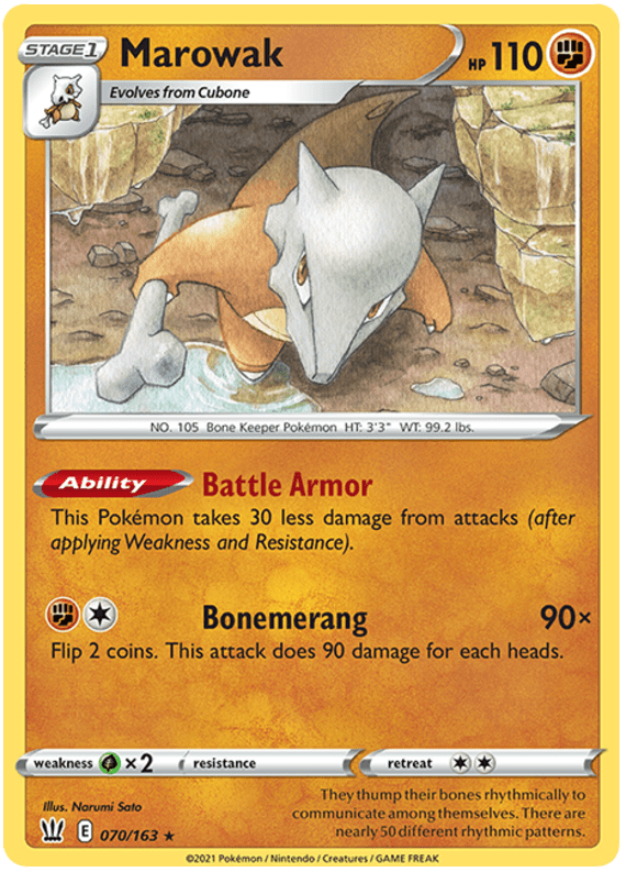 Marowak (070/163) [Sword & Shield: Battle Styles] Pokemon Single Pokémon  | Multizone: Comics And Games
