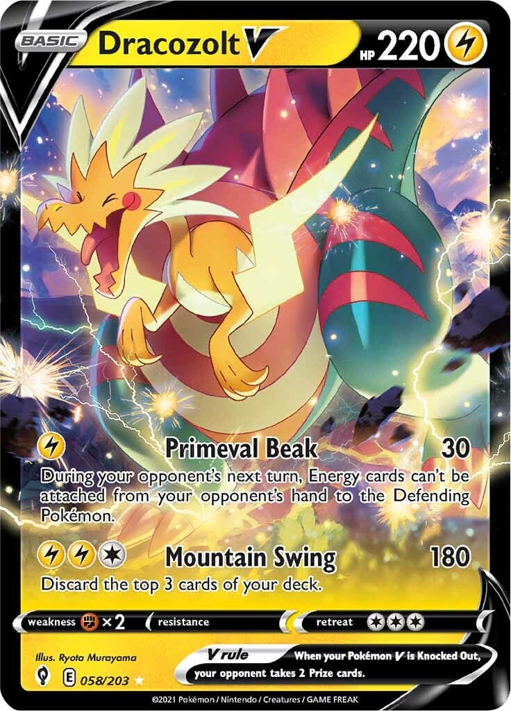 Dracozolt V (058/203) [Sword & Shield: Evolving Skies] Pokemon Single Pokémon  | Multizone: Comics And Games