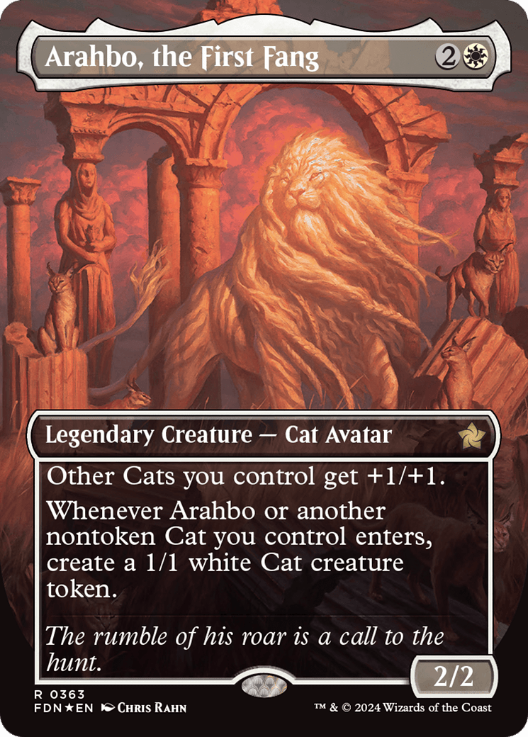 Arahbo, the First Fang (Borderless) (Mana Foil) [Foundations] MTG Single Magic: The Gathering  | Multizone: Comics And Games