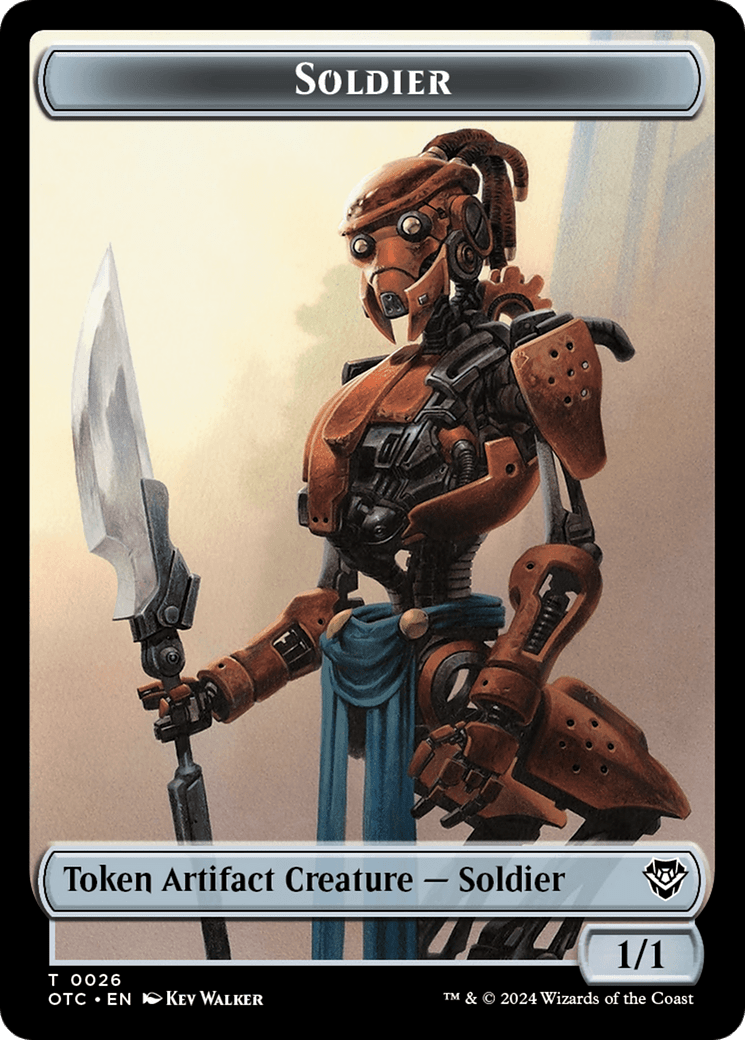 Drake // Soldier (0026) Double-Sided Token [Outlaws of Thunder Junction Commander Tokens] MTG Single Magic: The Gathering  | Multizone: Comics And Games