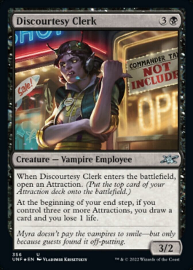 Discourtesy Clerk (Galaxy Foil) [Unfinity] MTG Single Magic: The Gathering  | Multizone: Comics And Games