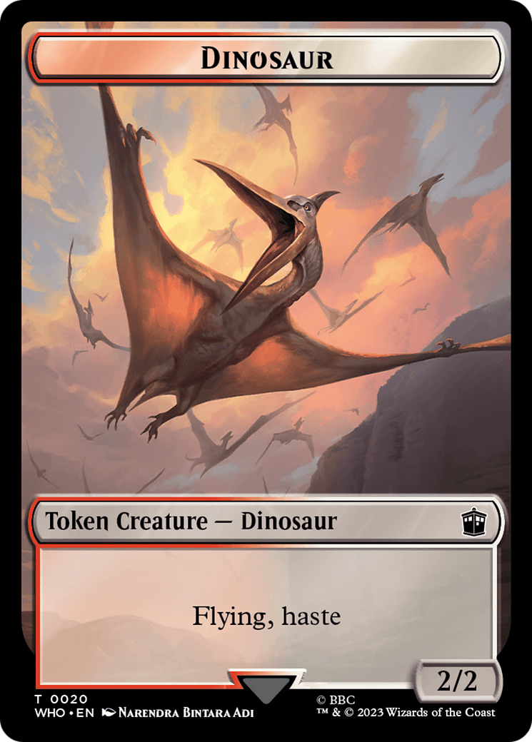 Soldier // Dinosaur Double-Sided Token [Doctor Who Tokens] MTG Single Magic: The Gathering  | Multizone: Comics And Games