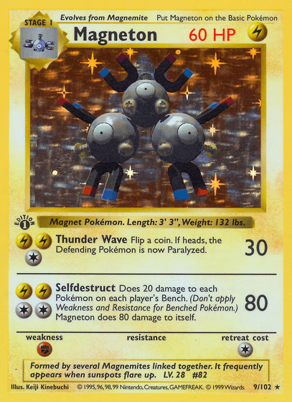 Magneton (9/102) (Shadowless) [Base Set 1st Edition] Pokemon Single Pokémon  | Multizone: Comics And Games