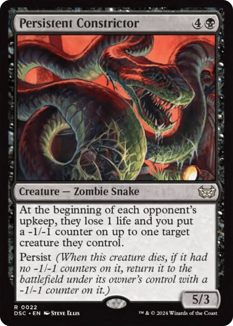 Persistent Constrictor [Duskmourn: House of Horror Commander] MTG Single Magic: The Gathering  | Multizone: Comics And Games