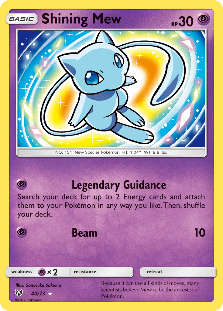 Shining Mew (40/73) [Sun & Moon: Shining Legends] Pokemon Single Pokémon  | Multizone: Comics And Games