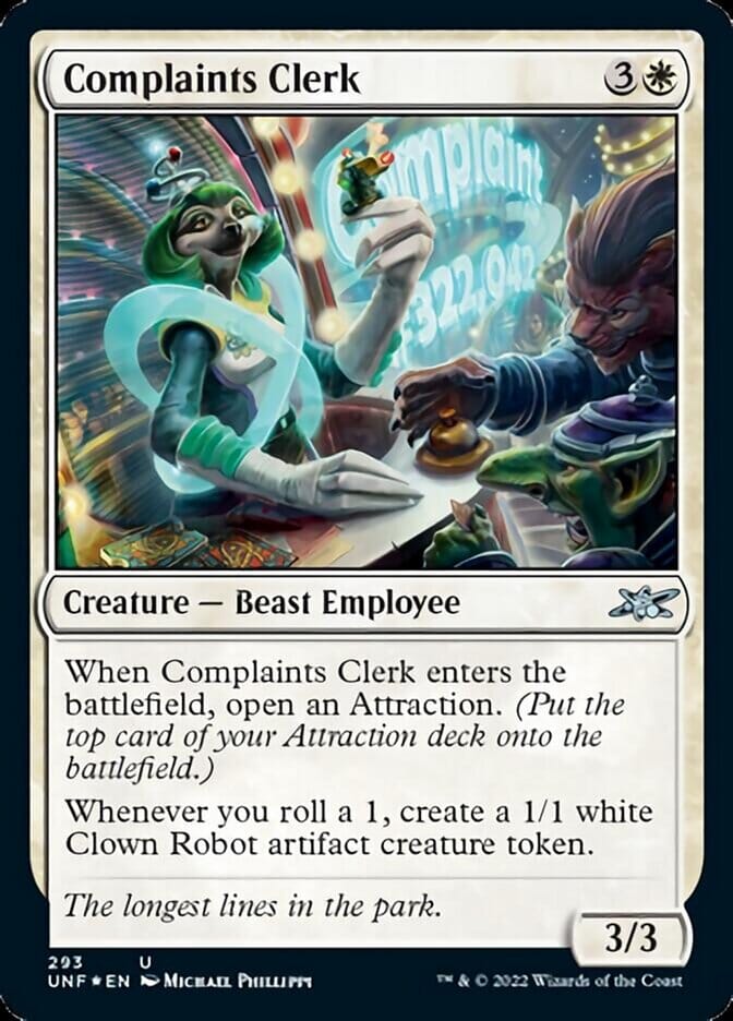 Complaints Clerk (Galaxy Foil) [Unfinity] MTG Single Magic: The Gathering  | Multizone: Comics And Games