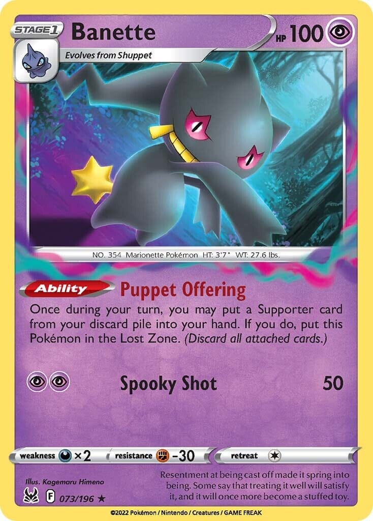 Banette (073/196) [Sword & Shield: Lost Origin] Pokemon Single Pokémon  | Multizone: Comics And Games