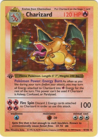 Charizard (4/102) (Shadowless) [Base Set 1st Edition] Pokemon Single Pokémon  | Multizone: Comics And Games
