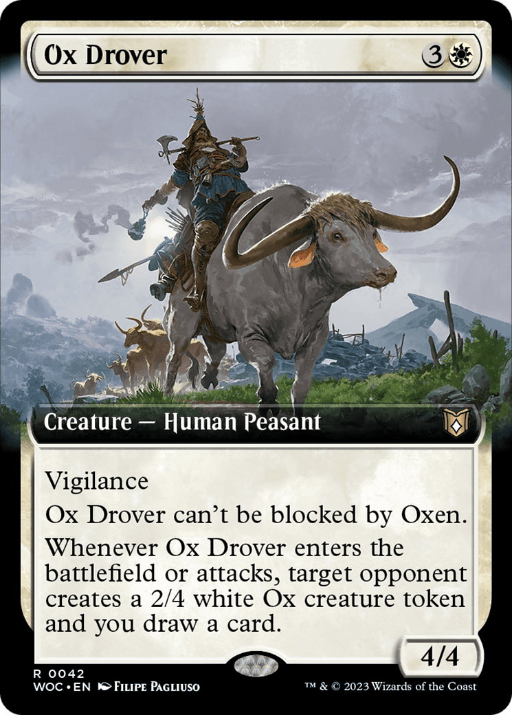 Ox Drover (Extended Art) [Wilds of Eldraine Commander] MTG Single Magic: The Gathering  | Multizone: Comics And Games