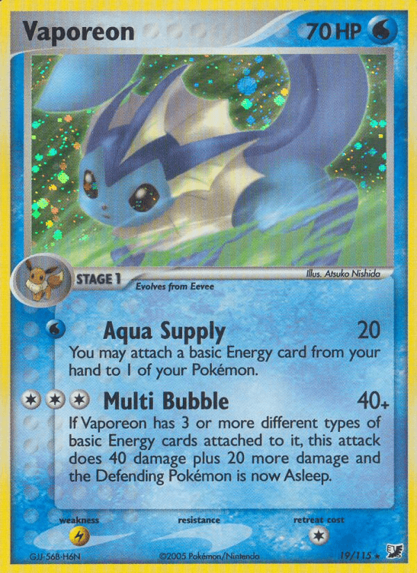 Vaporeon (19/115) [EX: Unseen Forces] Pokemon Single Pokémon  | Multizone: Comics And Games