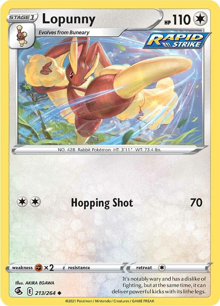 Lopunny (213/264) [Sword & Shield: Fusion Strike] Pokemon Single Pokémon  | Multizone: Comics And Games