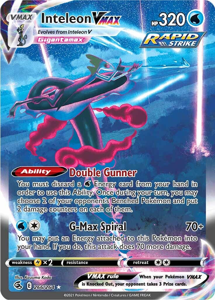 Inteleon VMAX (266/264) [Sword & Shield: Fusion Strike] Pokemon Single Pokémon  | Multizone: Comics And Games