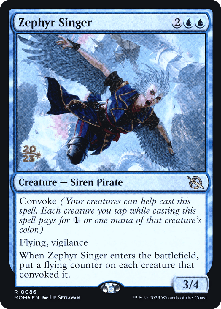 Zephyr Singer [March of the Machine Prerelease Promos] MTG Single Magic: The Gathering  | Multizone: Comics And Games