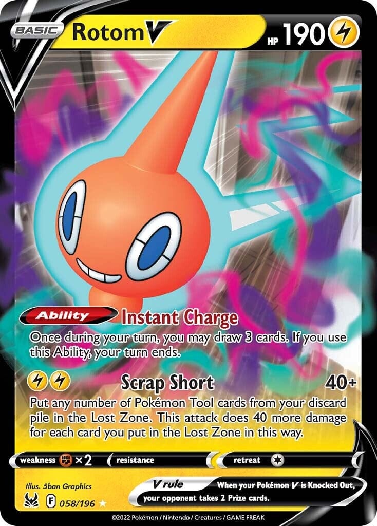 Rotom V (058/196) [Sword & Shield: Lost Origin] Pokemon Single Pokémon  | Multizone: Comics And Games