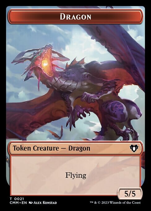 Human Soldier // Dragon (0021) Double-Sided Token [Commander Masters Tokens] MTG Single Magic: The Gathering  | Multizone: Comics And Games