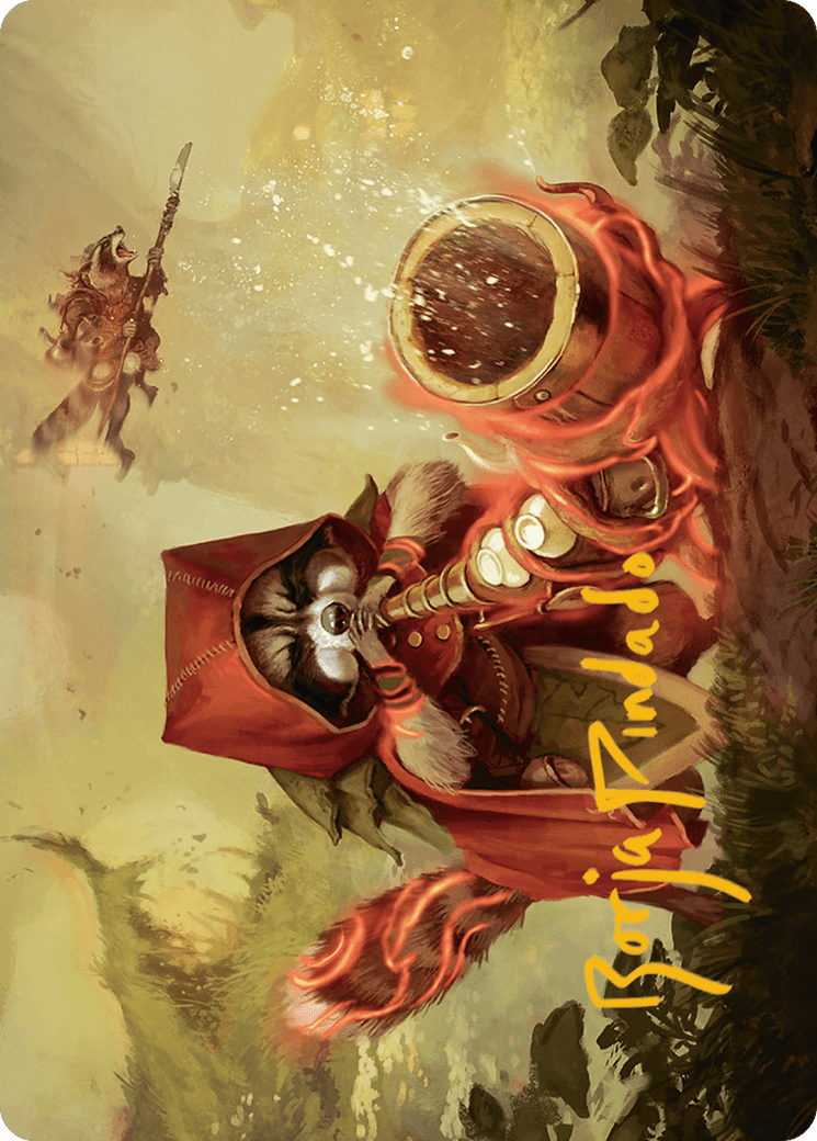 Raccoon Rallier Art Card (Gold-Stamped Signature) [Bloomburrow Art Series] MTG Single Magic: The Gathering  | Multizone: Comics And Games