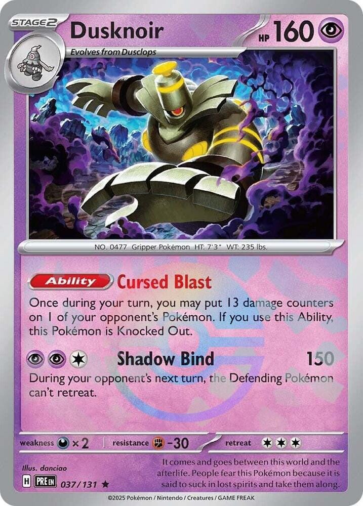 Dusknoir (037/131) (Poke Ball Pattern) [Scarlet & Violet: Prismatic Evolutions] Pokemon Single Pokémon  | Multizone: Comics And Games